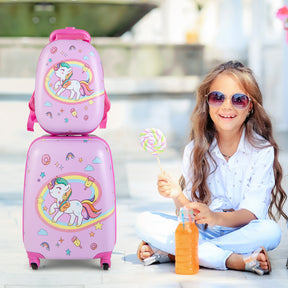 2-Piece Carry-on Luggage Set with Spinner Wheels for Children