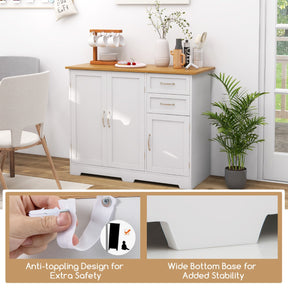 Buffet Sideboard Storage Cabinet with Spacious Table Top