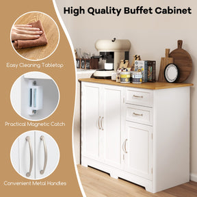 Buffet Sideboard Storage Cabinet with Spacious Table Top