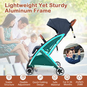 Canopy Stroller with Adjustable 95°- 175° Backrest for Baby