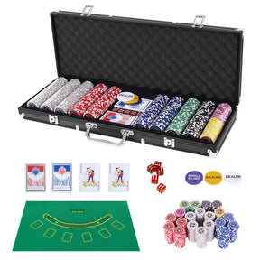 500 Pieces Casino Poker Chip Set for Texas Holdem