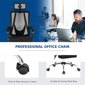 Ergonomic Recliner Mesh Office Chair with Adjustable Headrest for Home Office
