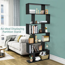 6-Tier Bookshelf with Anti-Tipping Device for Office
