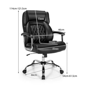 Height Adjustable Executive Chair with Upgraded Padded Armrest for Home/Office