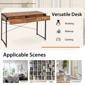Computer Desk with with Heavy-duty Steel Frame for Home Office