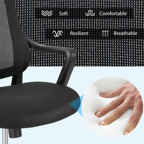 Ergonomic Office Chair with Curved Backrest & Armrest