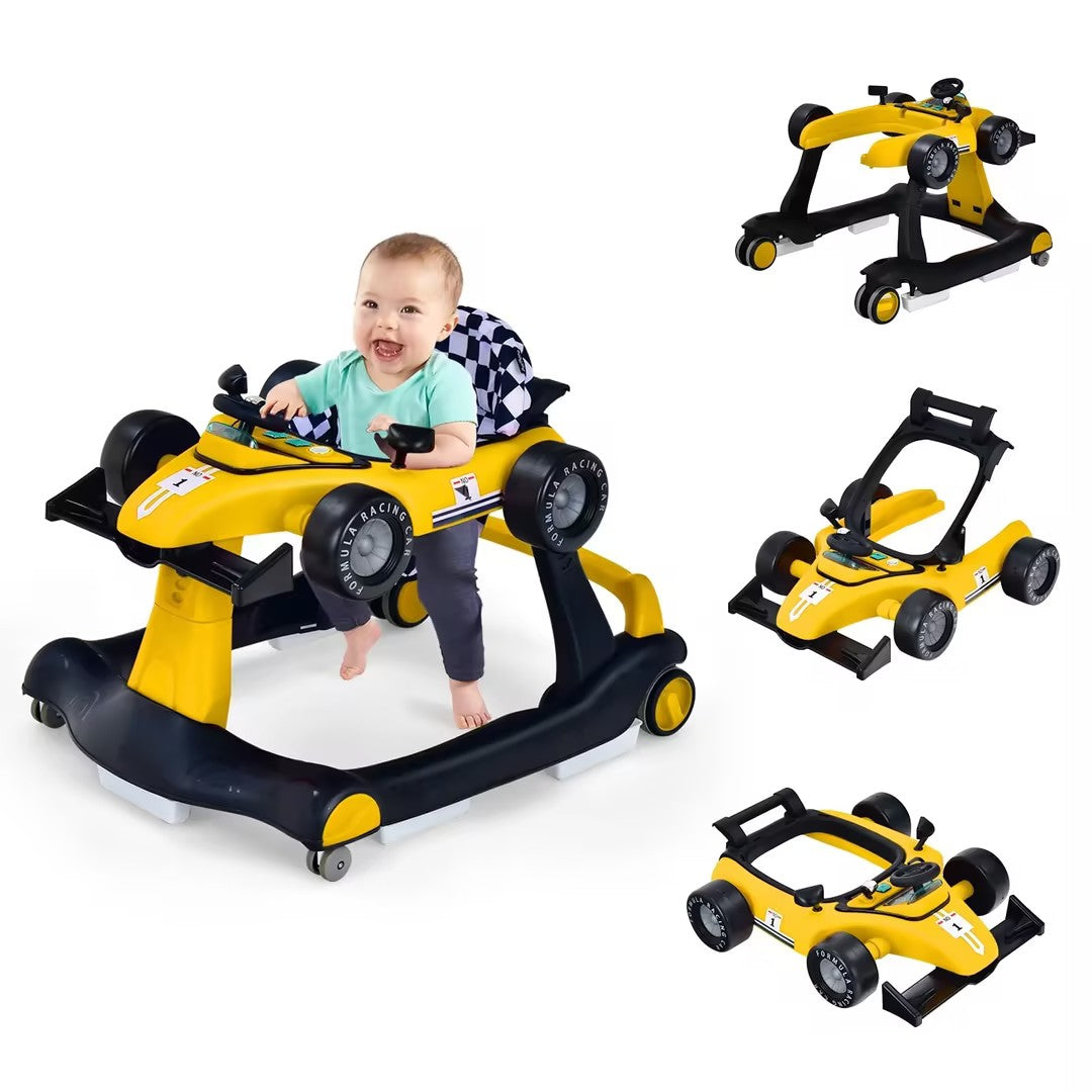 Hikidspace 4-in-1 Baby Walker, Foldable Activity Car Baby Walker