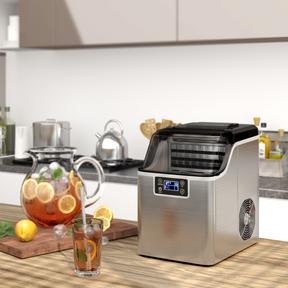 40lbs/24H Portable Countertop Ice Maker Electric Compact Ice Machine with Self-Cleaning
