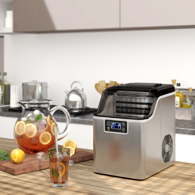 40lbs/24H Portable Countertop Ice Maker Electric Compact Ice Machine with Self-Cleaning
