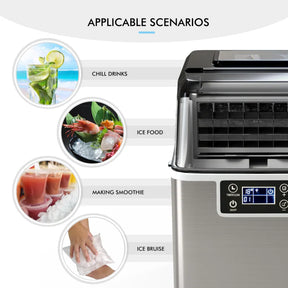 40lbs/24H Portable Countertop Ice Maker Electric Compact Ice Machine with Self-Cleaning