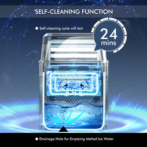 40lbs/24H Portable Countertop Ice Maker Electric Compact Ice Machine with Self-Cleaning