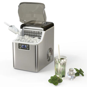 40lbs/24H Portable Countertop Ice Maker Electric Compact Ice Machine with Self-Cleaning