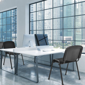 Set of 5 Conference Chair Stackable Side Chair Reception Executive Office Chair Set with Upholstered Seat