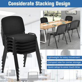 Set of 5 Conference Chair Stackable Side Chair Reception Executive Office Chair Set with Upholstered Seat