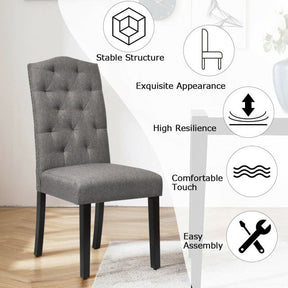 Set of 2 Tufted Upholstered Dining Chairs