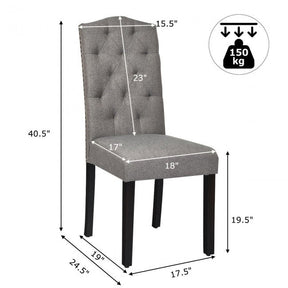 Set of 2 Tufted Upholstered Dining Chairs