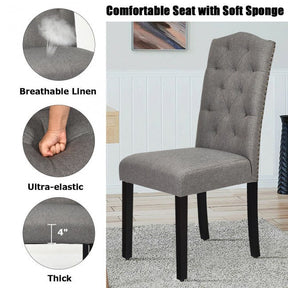 Set of 2 Tufted Upholstered Dining Chairs