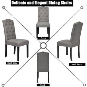 Set of 2 Tufted Upholstered Dining Chairs