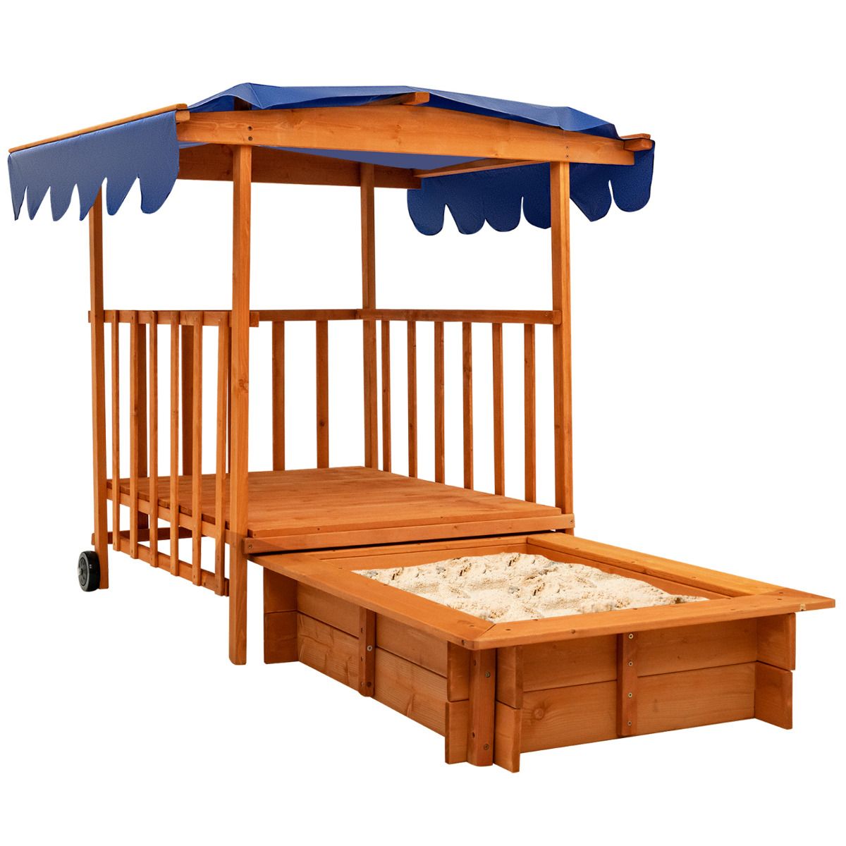 Children Play Station with Playhouse and Sandbox for Yard and Beach