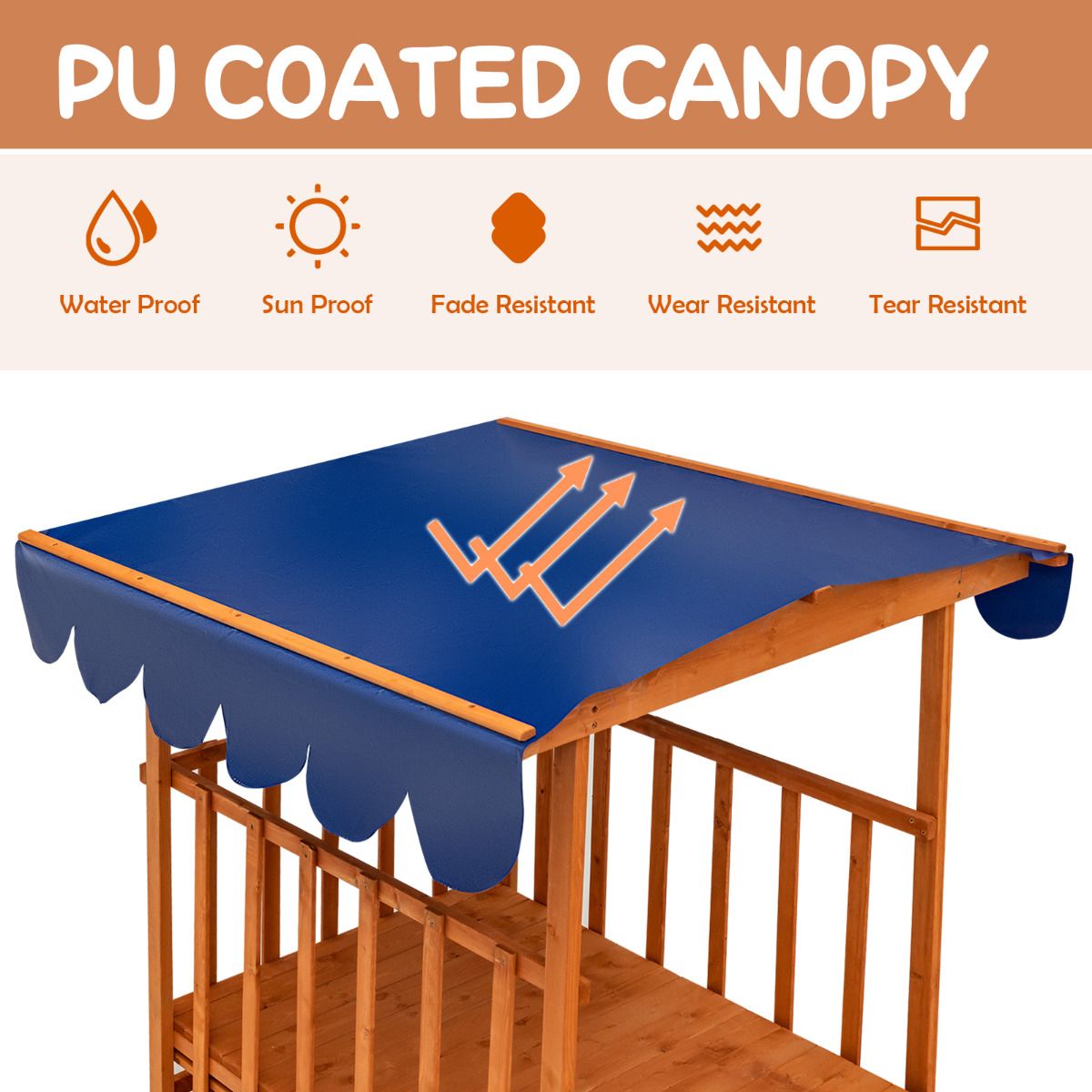 Children Play Station with Playhouse and Sandbox for Yard and Beach