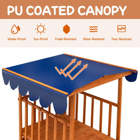 Children Play Station with Playhouse and Sandbox for Yard and Beach