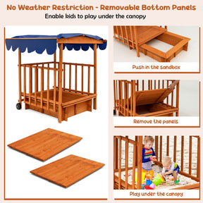 Children Play Station with Playhouse and Sandbox for Yard and Beach