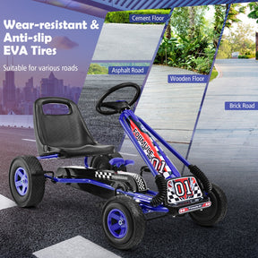 Kids Ride On Pedal Go Kart with Steering Wheel for Kids Ages 3-8