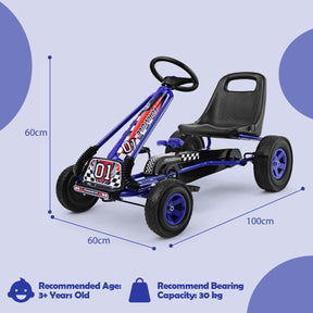 Kids Ride On Pedal Go Kart with Steering Wheel for Kids Ages 3-8