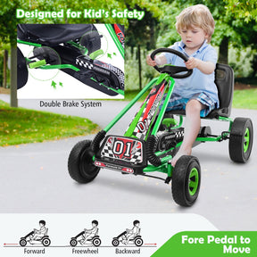 Kids Ride On Pedal Go Kart with Steering Wheel for Kids Ages 3-8