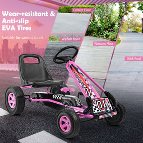 Kids Ride On Pedal Go Kart with Steering Wheel for Kids Ages 3-8