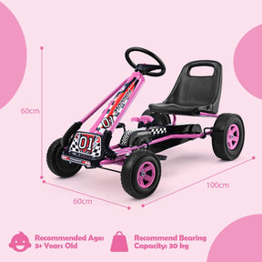 Kids Ride On Pedal Go Kart with Steering Wheel for Kids Ages 3-8