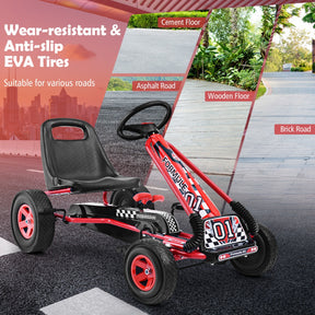 Kids Ride On Pedal Go Kart with Steering Wheel for Kids Ages 3-8