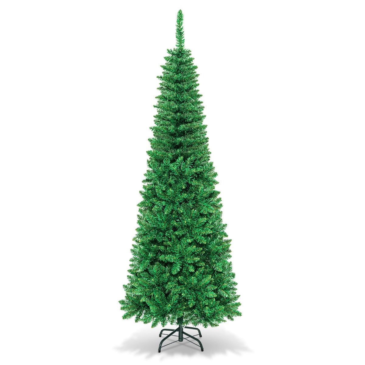 1.98/2.29 M Artificial Pencil Christmas Tree with Tips and LED Lights
