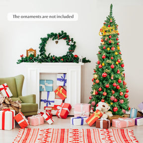 1.98/2.29 M Artificial Pencil Christmas Tree with Tips and LED Lights