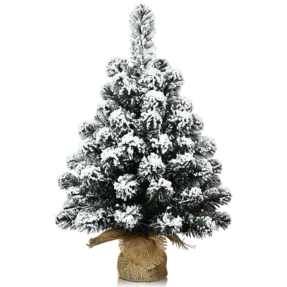 67cm Pre-Lit Snow Flocked Tabletop Christmas Tree with 8 Flash Modes