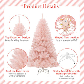 1.8 M Artificial Hinged Christmas Tree with Sturdy Metal Stand for Home