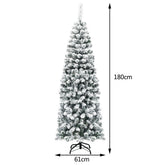 1.4/1.8/2.27M Snow Flocked Prelit Christmas Tree with LED Lights