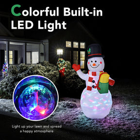 150CM Inflatable Snowman with LED Lights for Christmas Decoration