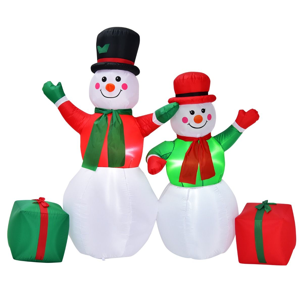 1.82M & 1.52M Christmas Inflatable Snowmen with LED Lights