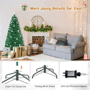 150CM/180CM Pre-Lit Christmas Tree with 8 Lighting Modes