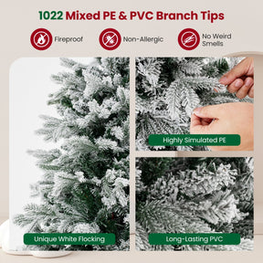 1.8M Artificial Christmas Xmas Tree with 1022 PE PVC Branch Tips for Home/Office
