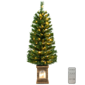 125CM Pre-Lit Potted Christmas Tree with 100 LED Lights-1 piece