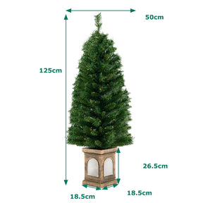 125CM Pre-Lit Potted Christmas Tree with 100 LED Lights-1 piece