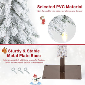 185CM Pre-Lit Artificial Christmas Tree with 442 Branch Tips