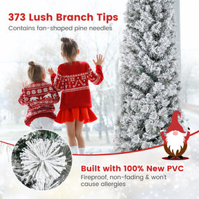 Flocked Xmas Tree with 373 Branch Tips for Decoration