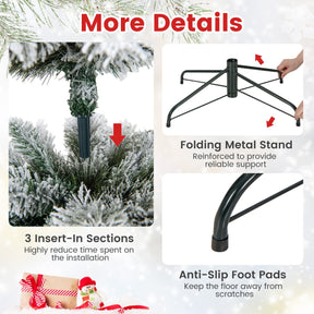 Flocked Xmas Tree with 373 Branch Tips for Decoration