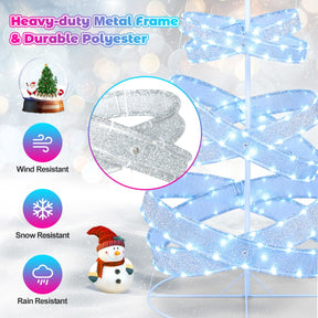 210 cm Outdoor Spiral Christmas Tree with 341 LED Lights for Party