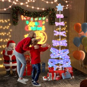210 cm Outdoor Spiral Christmas Tree with 341 LED Lights for Party