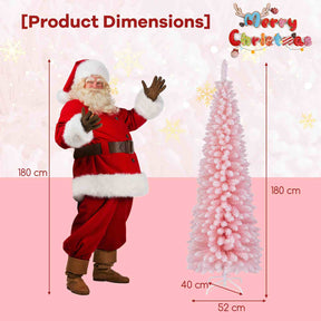 Christmas Slim Pencil Tree Unlit Corner Xmas Decoration for Seasonal Home
