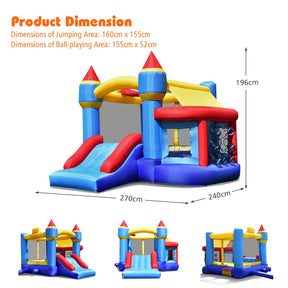 Multifunctional Inflatable Bounce House, Kids Jumper Bouncer for Backyard, Indoor & Outdoor Use